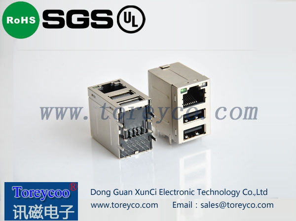 RJ45+双层USB