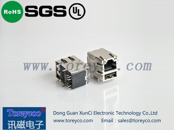 RJ45+单层USB